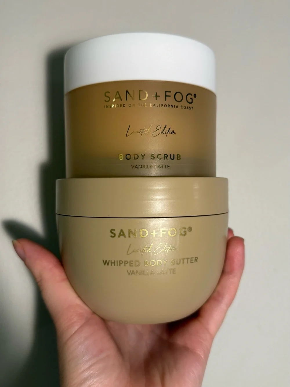 Sand + Fog Vanilla Latte Body Scrub & Whipped Body Butter Set limited edition